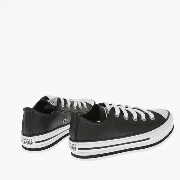 NWOT CONVERSE KIDS CHUCK TAYLOR ALL STAR 4CM LEATHER PLATFORM SNEAKERS SIZE 12 - Picture 3 of 8